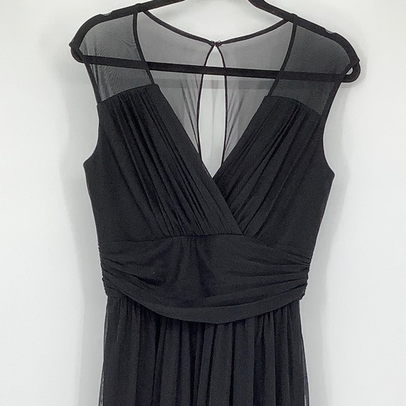 NEW! Alfred Sung Size 10 Chiffon V-Neck Maxi Black Dress $231 msrp J2-11 - Picture 7 of 10